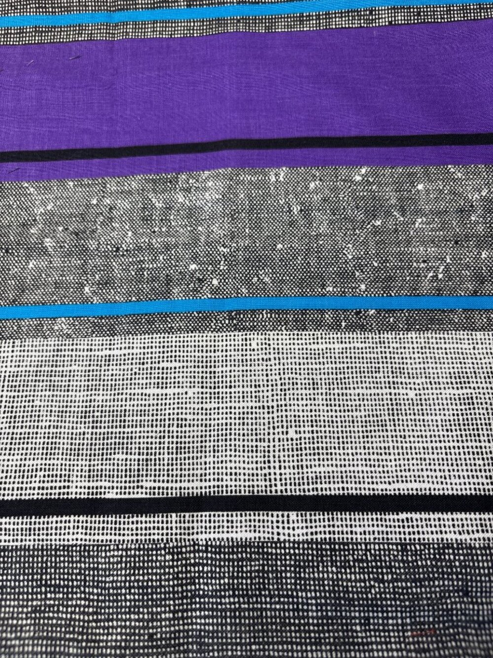 1/4 yard Cotton Fabric Black White Purple Blue Stripes 44" Craft Quilt Sewing Ma